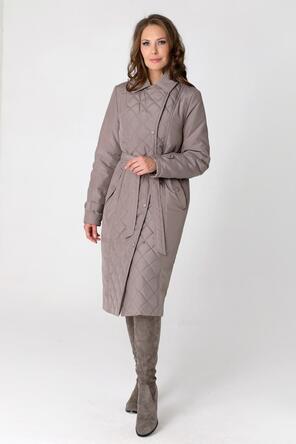 Стеганое пальто DW-23309, цвет серо-коричневый фото 1